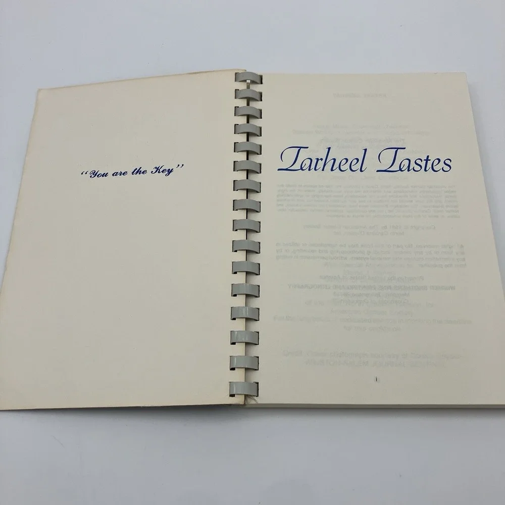Vtg 1981 Tarheel Tastes North Carolina American Cancer Society Cookbook Recipes